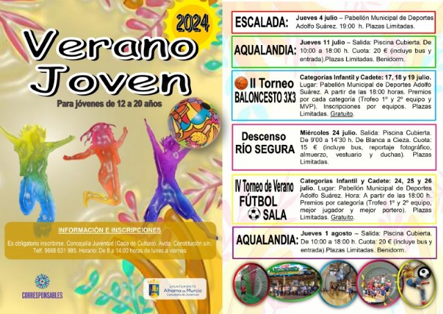 Actividades Verano Joven 2024 en Alhama de Murcia