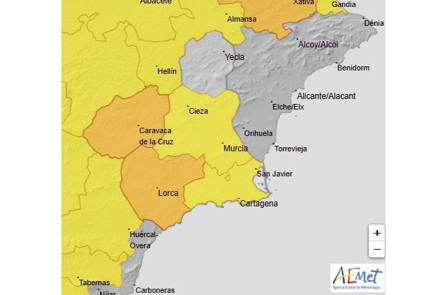 Actualización sobre avisos meteorológicos en el Valle del Guadalentín, Lorca y Águilas, día 6 de marzo