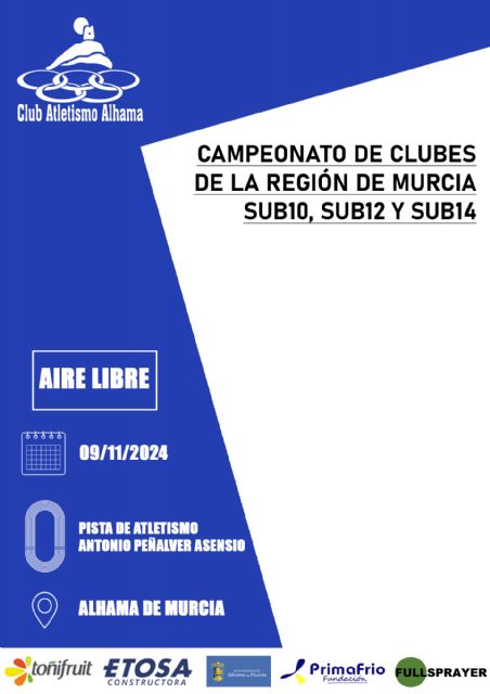 Este sábado, Alhama acoge el 'Campeonato de Clubes de la Región de Murcia Sub10, Sub12 y Sub14'