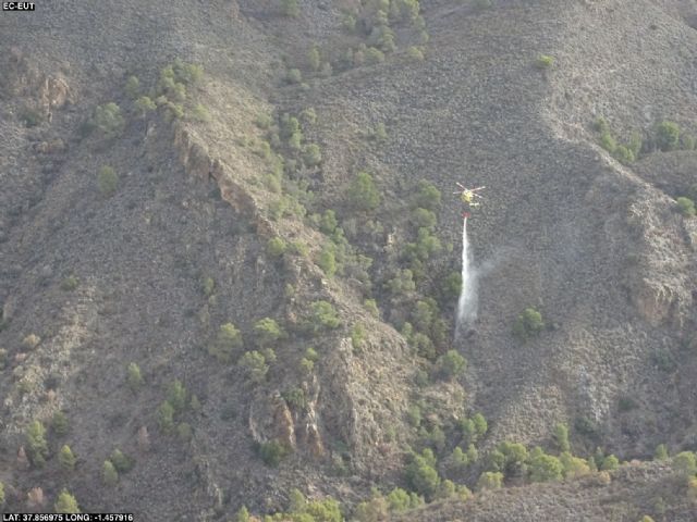 Conato de incendio forestal declarado en la Sierra de Carrascoy, en Alhama de Murcia