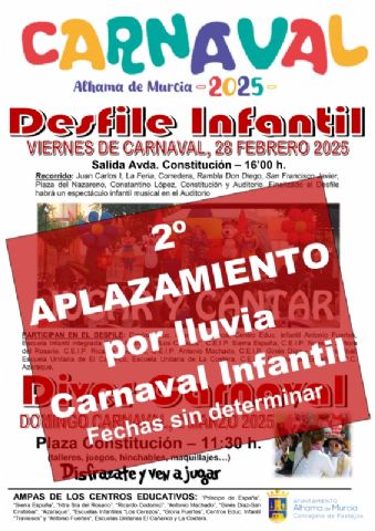 El carnaval infantil de Alhama se aplaza por previsión de lluvias